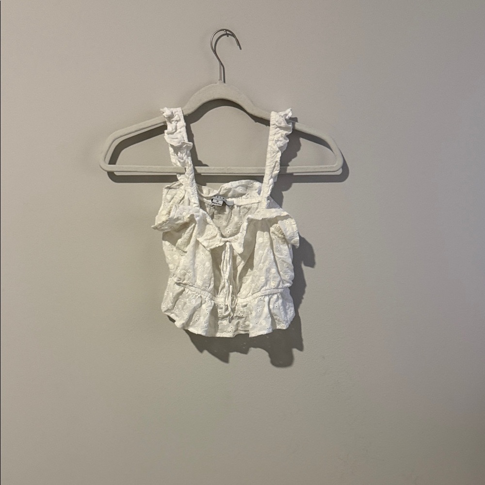 FAVLUX White Ruffled Crop Top
